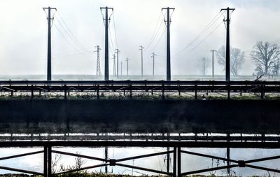Bridge against sky during winter