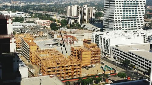 High angle view of cityscape