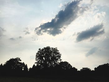 Silhouette trees against sky