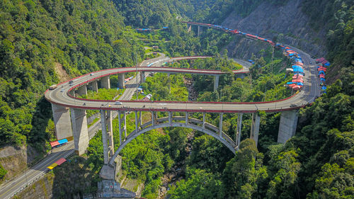 High angle view of bridge