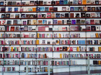 Full frame shot of books in library