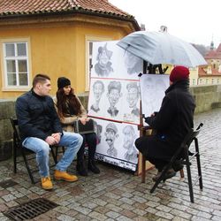 Friends sitting in a city