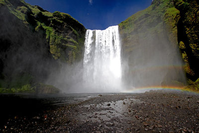 Scenic view of waterfall