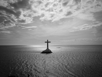 Sunken cemetery on camiguin island against sky