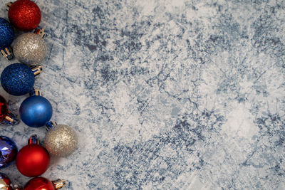 High angle view of christmas tree in snow