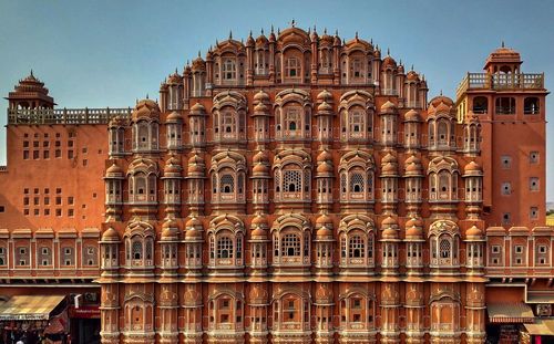 Low angle view of historical building against sky