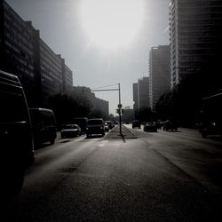 View of city street against sky