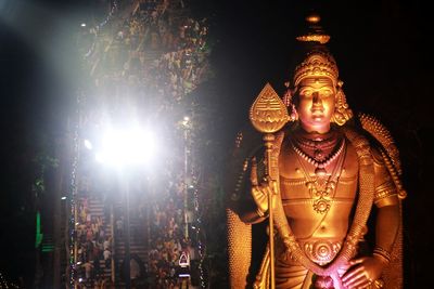 Illuminated temple at night