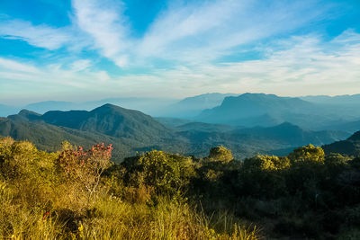 Scenic view of mountains against sky