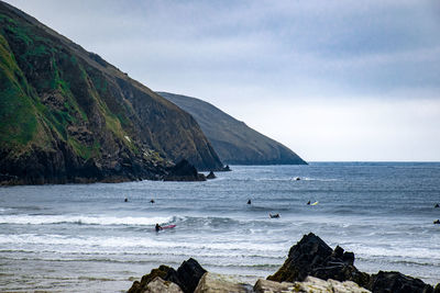 Surfing in putsborough beach