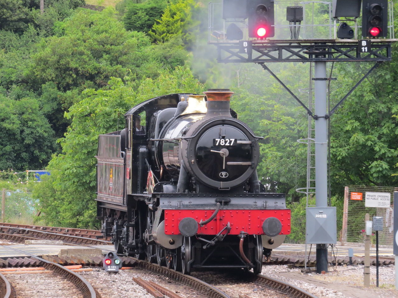 TRAIN ON RAILROAD TRACKS