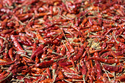 Full frame shot of red chili peppers