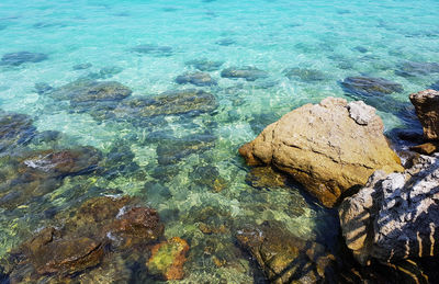 Rock formations in sea