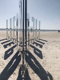 Scenic view of beach against clear sky