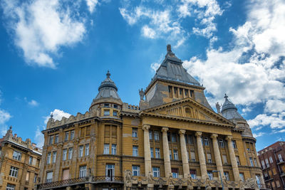 Low angle view of historic building against sky