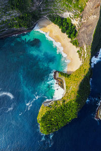 High angle view of beach