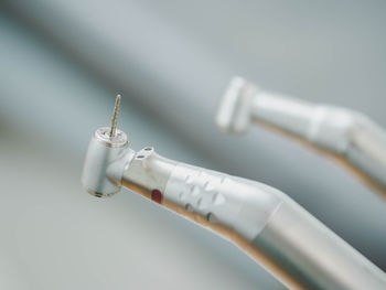 Close-up of dental drills in clinic