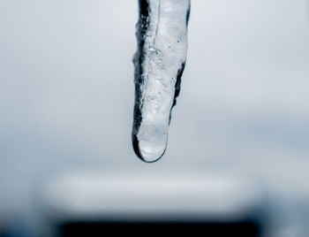 Close-up of frozen water