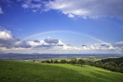 Scenic view of field against sky