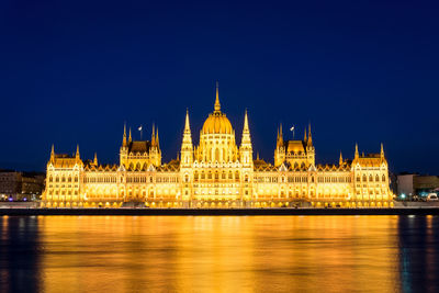 Illuminated city at night