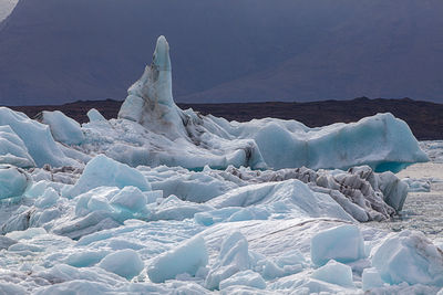 Scenic view of glacier lagoon