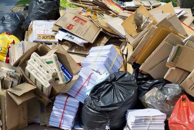 Various objects at recycling center