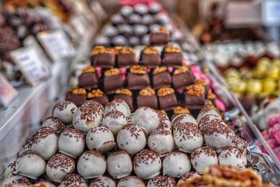 Full frame shot of ice cream for sale at store