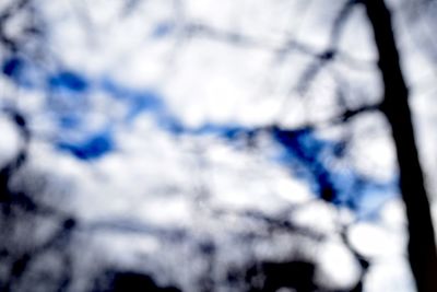 Close-up of snow against blue sky