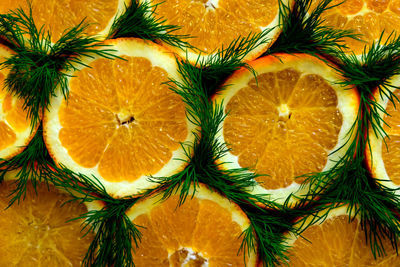 Full frame shot of orange fruits