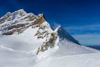 Panoramic view of winter landscape in switzerland.