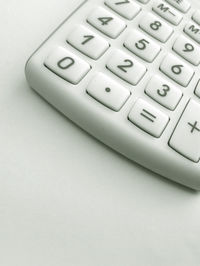 High angle view of computer keyboard on table