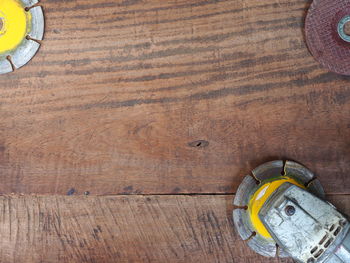 Directly above shot of coffee cup on table