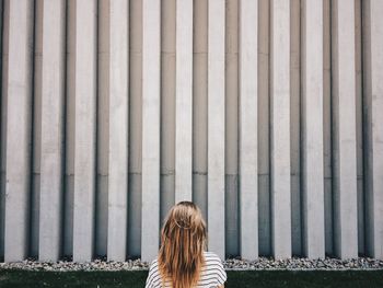 Rear view of woman in park