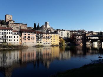 Reflection of buildings in river