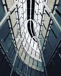 Low angle view of spiral staircase in building