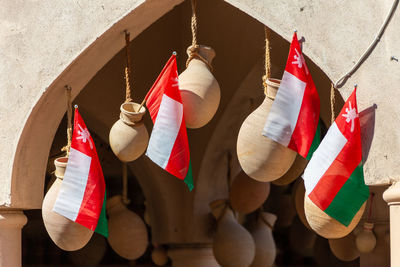 Pots in nizwa fort, of oman.