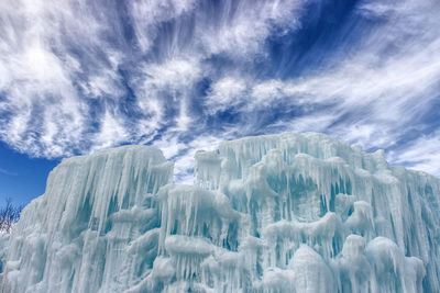 Panoramic shot of icicles against sky