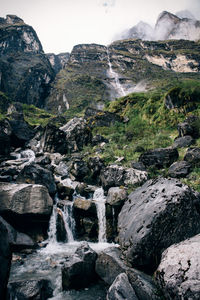 Scenic view of mountains against sky