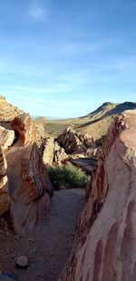 Panoramic view of arid landscape against sky