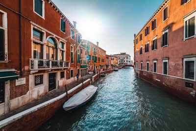 Canal passing through buildings