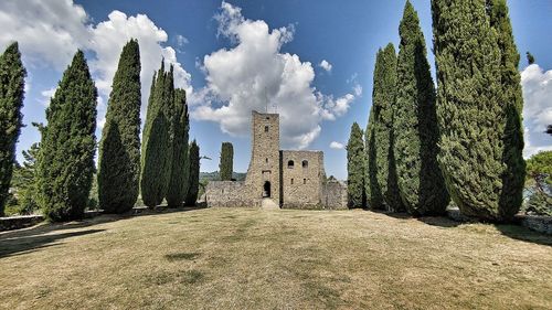 Panoramic view of old building against sky