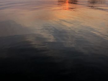 High angle view of rippled water at sunset