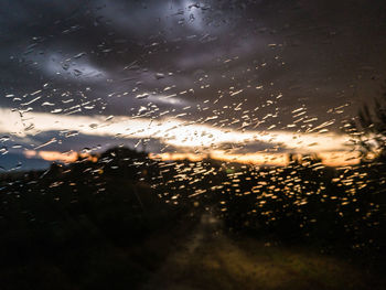 Full frame shot of raindrops on window