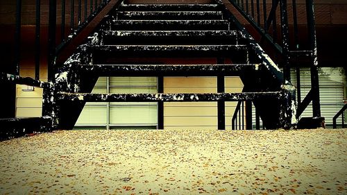 Empty benches in the dark