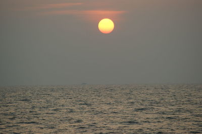 Scenic view of sea at sunset