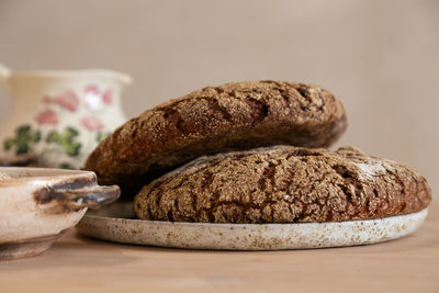 Close-up of bread on table