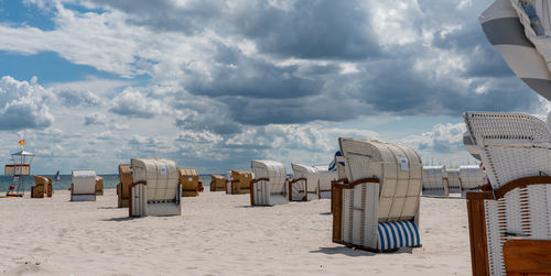 Beach chairs at grömitzer beach on the baltic sea