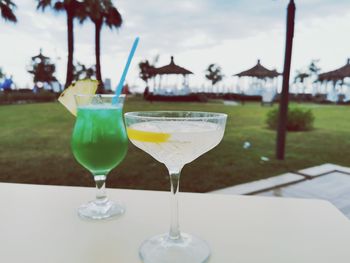 Close-up of drink on table