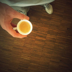 Coffee cup on table