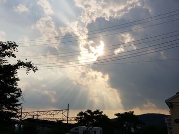 Low angle view of silhouette trees against sky during sunset